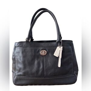 Coach Park Pebbled Leather Carryall in black
